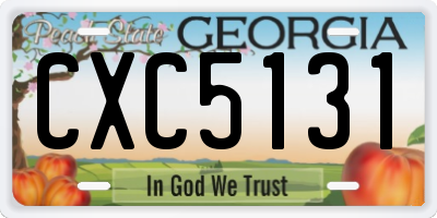 GA license plate CXC5131