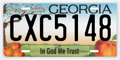 GA license plate CXC5148