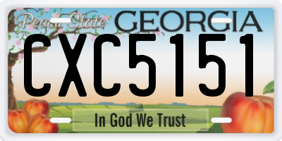 GA license plate CXC5151