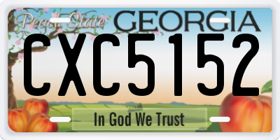 GA license plate CXC5152