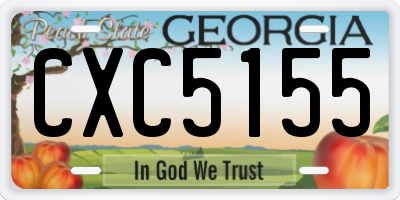GA license plate CXC5155