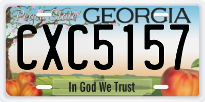 GA license plate CXC5157