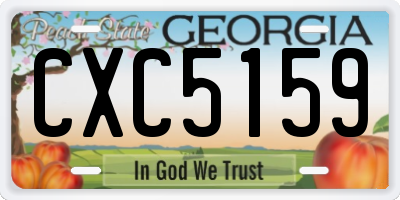 GA license plate CXC5159