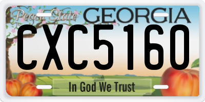 GA license plate CXC5160