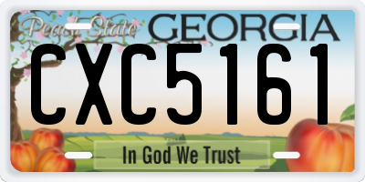 GA license plate CXC5161