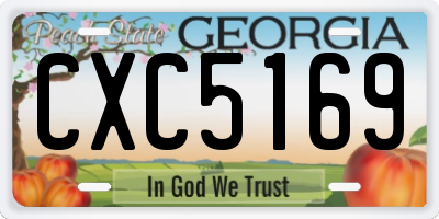 GA license plate CXC5169