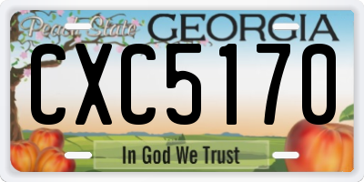 GA license plate CXC5170