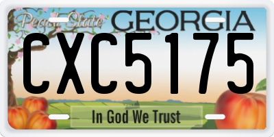 GA license plate CXC5175