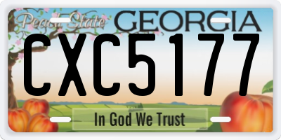 GA license plate CXC5177