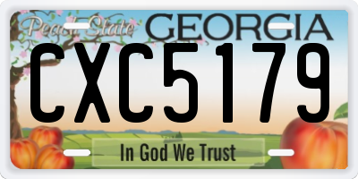 GA license plate CXC5179