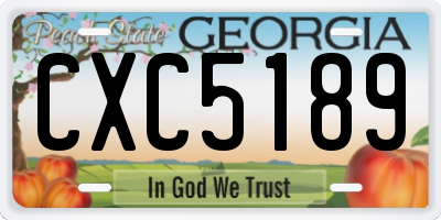 GA license plate CXC5189