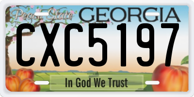 GA license plate CXC5197