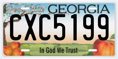 GA license plate CXC5199