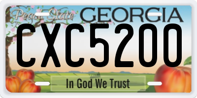 GA license plate CXC5200