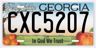 GA license plate CXC5207