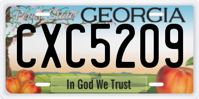 GA license plate CXC5209