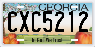 GA license plate CXC5212