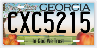 GA license plate CXC5215