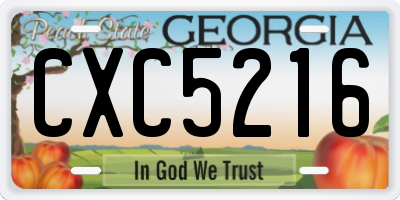 GA license plate CXC5216