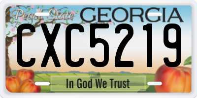 GA license plate CXC5219