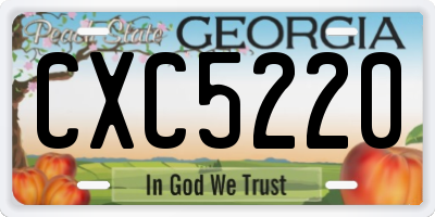 GA license plate CXC5220