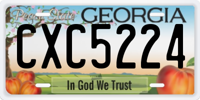 GA license plate CXC5224