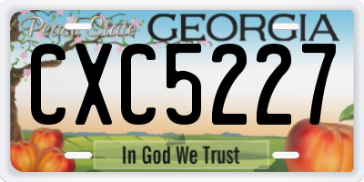 GA license plate CXC5227