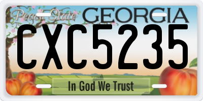 GA license plate CXC5235