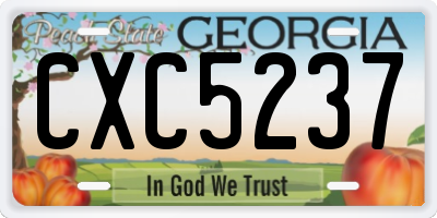GA license plate CXC5237
