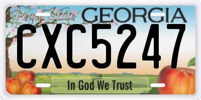 GA license plate CXC5247