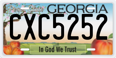 GA license plate CXC5252