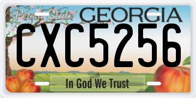 GA license plate CXC5256