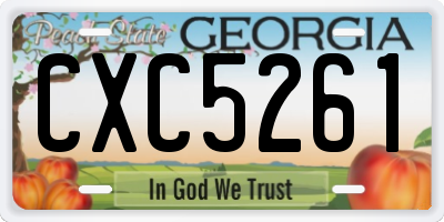 GA license plate CXC5261