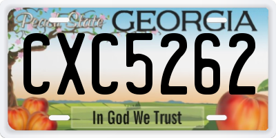 GA license plate CXC5262