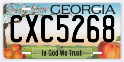 GA license plate CXC5268