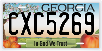 GA license plate CXC5269