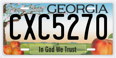 GA license plate CXC5270