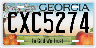GA license plate CXC5274