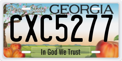 GA license plate CXC5277