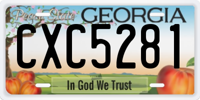 GA license plate CXC5281