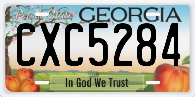 GA license plate CXC5284