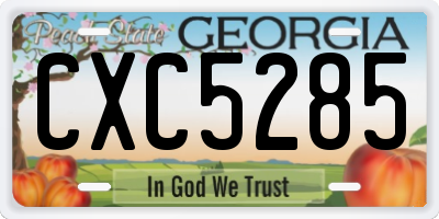 GA license plate CXC5285