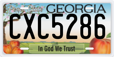 GA license plate CXC5286
