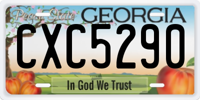 GA license plate CXC5290