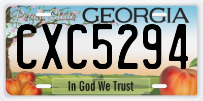 GA license plate CXC5294