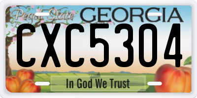 GA license plate CXC5304