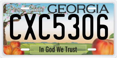 GA license plate CXC5306