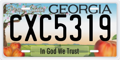 GA license plate CXC5319