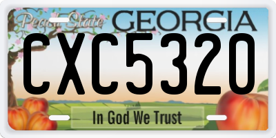 GA license plate CXC5320