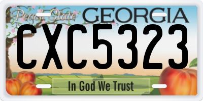 GA license plate CXC5323